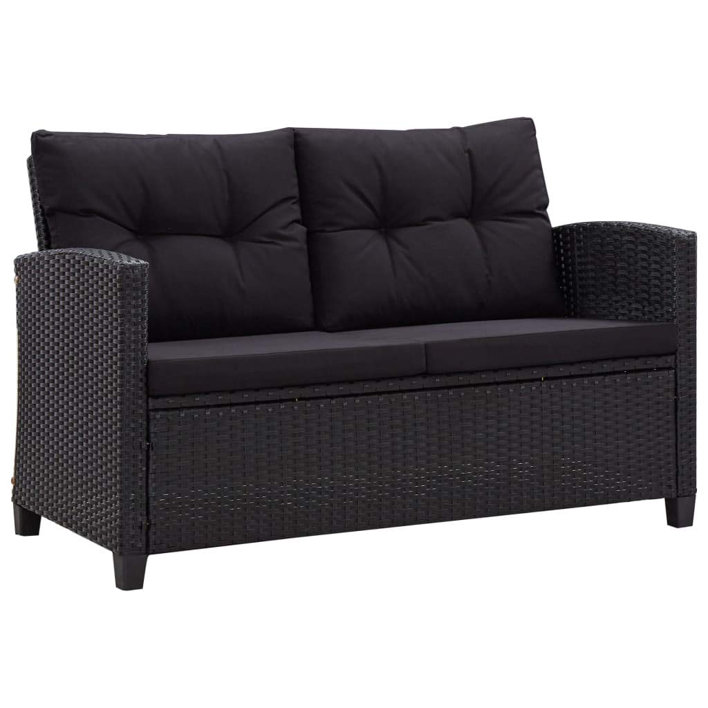 Set Divani da Giardino,poltrone salotto set giardino esterno arredamento terrazzo Adatto per terrazze, prati, spiagge e giardini 6 pz con Cuscini in Polyrattan Nero