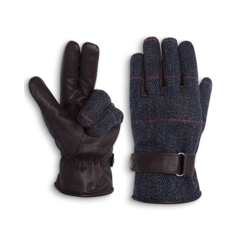 WALKER AND HAWKES - Derby Tweed Brookmore Gloves - Blue Tweed - Small
