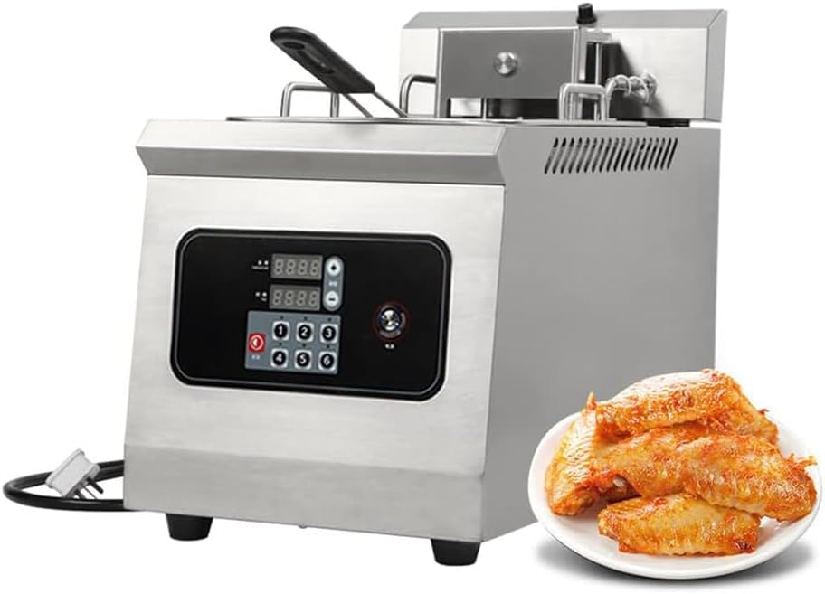 Automatic lifting deep fryer, Electric Commercial Counter-top Deep Fryer tank, French Fries Frying Machine, Professional Timable deep fryer, Intelligent operation panel,Single 3500w