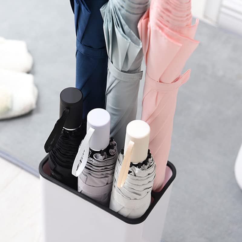 Miniatura 7 de Soporte para paragüas, 6 agujeros, soporte de plástico de aspecto moderno, para paraguas, cubo de almacenamiento, sombrillas, bastones con bandeja