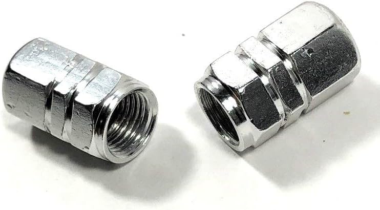 2 TAPAS DE VÁLVULA DE METAL PLATA PARA NEUMÁTICOS DE MOTOCICLETA COCHE BICICLE