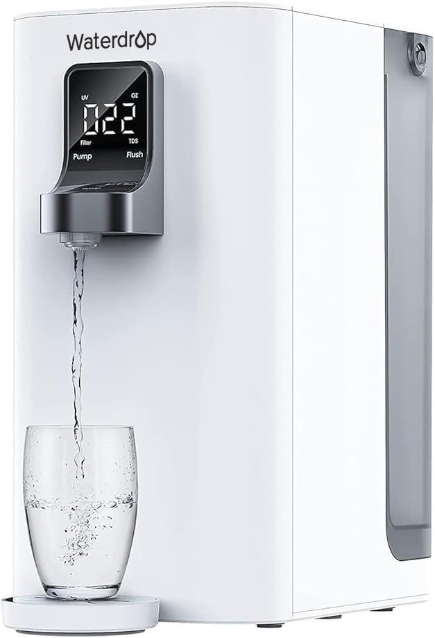 Waterdrop K19-S Countertop Reverse Osmosis System, 4 Stage Reverse Osmosis Water Filter Countertop, 3:1 Pure to Drain, Reduce PFAS, No Installation Required, BPA Free