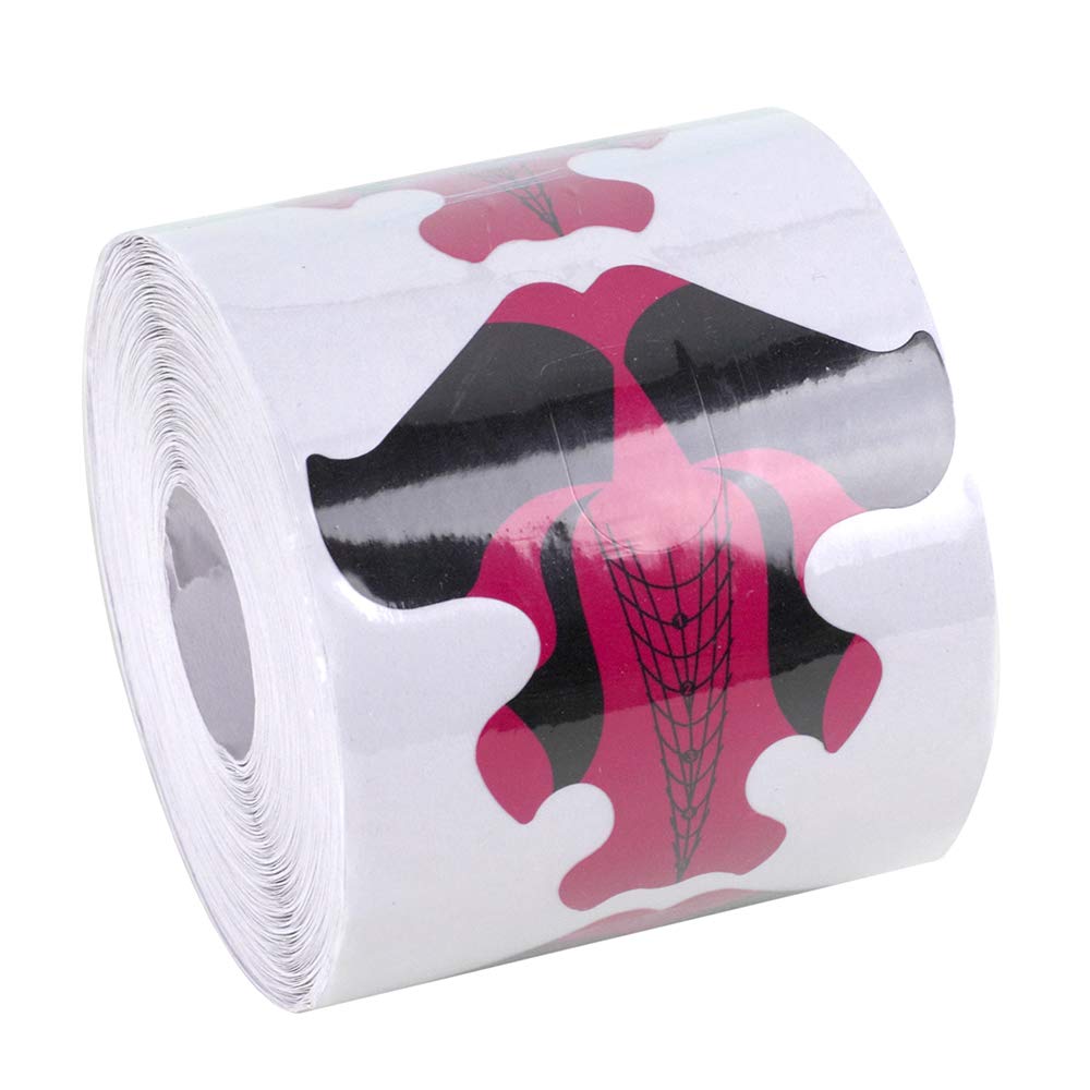 NMKL38 300PCS Self Adhesive Stiletto Nail Forms Stickers Roll for Gel Acrylic Nail Tips Extension (Fish)