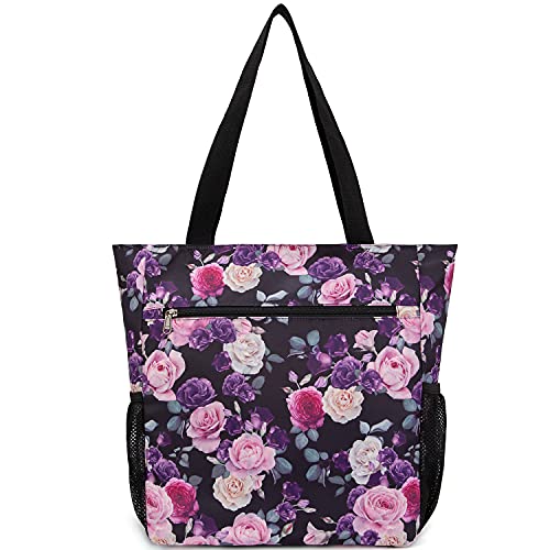 Image of ETidy Large Capacity Foldable Tote Bag With Zipper | Water-resistant, Lightweight, Sandproof, Beach Bag, Gym Bag, Travel Shopping Bag