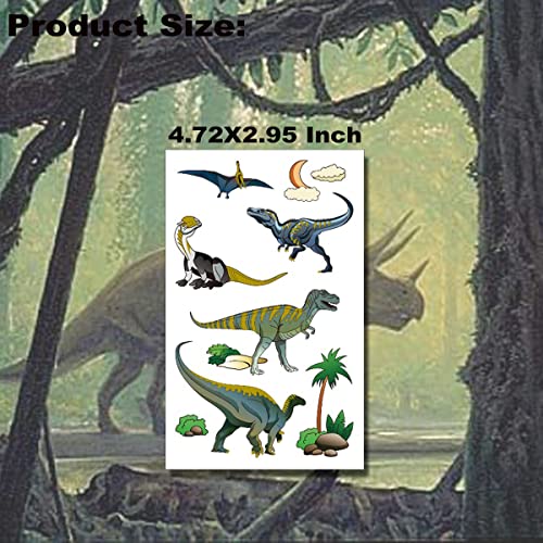 Glitter Dinosaur Tattoos For Kids Boys-Dinosaur Fake Tattoos Party Favors, T-Rex Decorations For Kids #TOP4