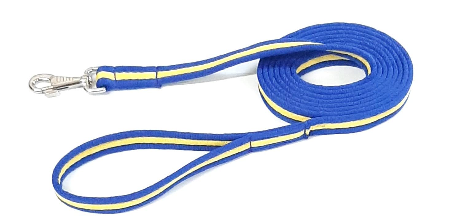 Horse Lunge Line/Large Dog Training Walking Lead Leash 25mm Padded Air Webbing Strong Very Soft Durable (5ft, 1.5 Metres) (Royal Blue/Yellow) โ image 1