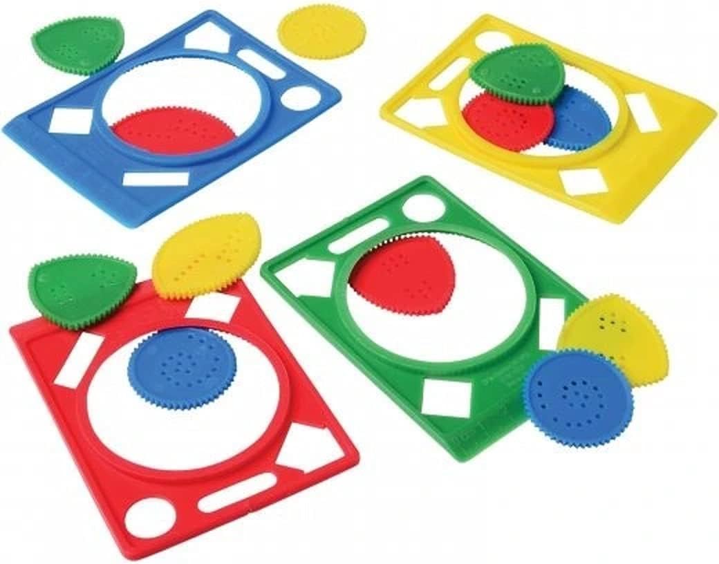 Zugar Land Solid Spiral Shape Plastic 4 Inch Stencil Assortment (36 Pack) Ruler Drawing Template Colorful Red Blue Yellow Green for Kids (36)