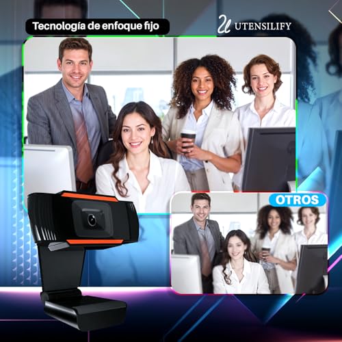 UTENSILIFY® Super Pack Webcam Full HD 1080P + TRIPODE | Camara Streaming con Microfono y Puerto USB | Camara Pc | Camara Web | Skype | Youtube | Twitch y Streaming | PC | Mac | Portátil | Tablet - imagen 5