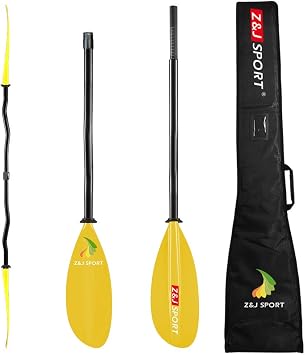 Z&J SPORT Sea Kayak Paddle Fiberglass Blade with Paddle Bag, Adjustable Recreational Touring Kayak Paddle for Dynamic Kayaking in Ocean, River, Lake
