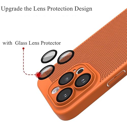 Coque iPhone 13 mini fine polycarbonate orange rigide antichoc ventilée 5.4 pouces