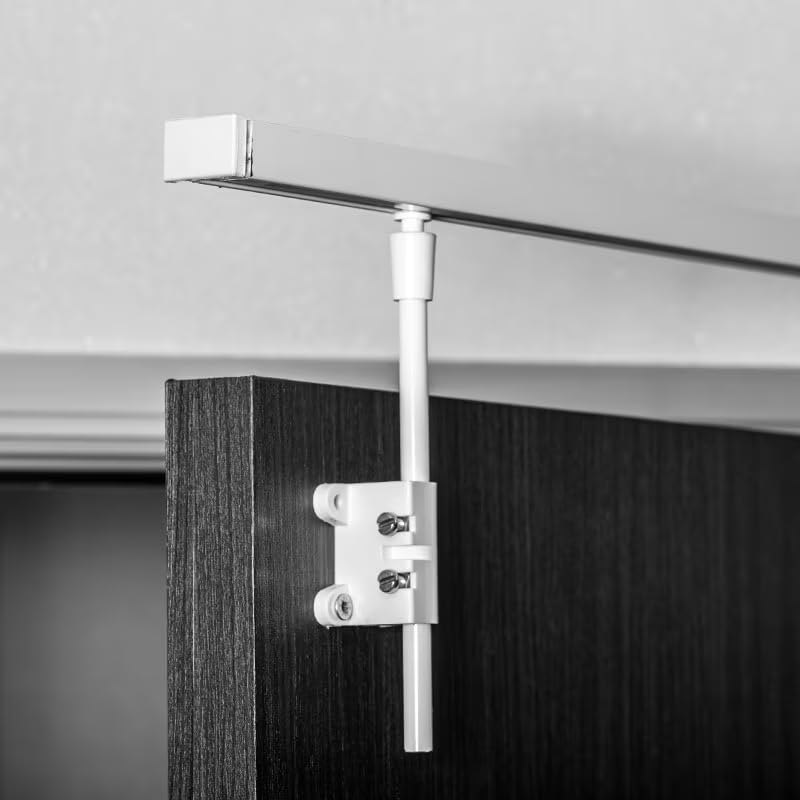 Kit Tringle Pivorail en Aluminium pour Porte d'Entrée, Recoupable avec Agrafes, Système Pivotant...