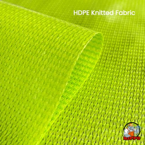 Image of HIPPO HDPE Coated Waterproof Outdoor Balcony Curtain 260 GSM - Rain, Sun & Dust Protection Light Filtering Curtains for Home, Garden, Veranda & Hotel (4 Feet X 10 Feet, 2IN1 Lime-Grass, 1 PC)
