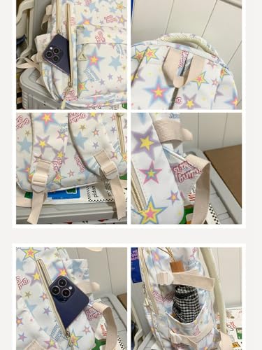 Cute Star Backpack Preppy Backpack Y2k Backpack Y2k Supplies Y2k Accessories Back to College (pink)3