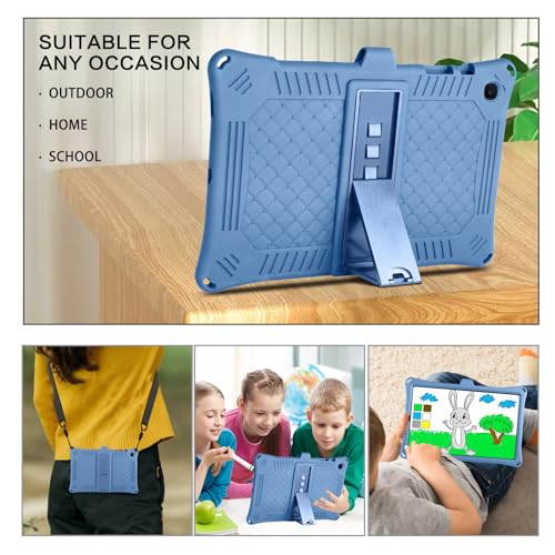 BENTOBEN for Samsung Galaxy Tab S6 Lite Tablet Case for Kids, Soft Silicone Heavy Duty Shockproof Protective Case with Stand Pen Holder Shoulder Strap for Samsung Tab S6 Lite 2024/2022/2020,Blue - Image 5