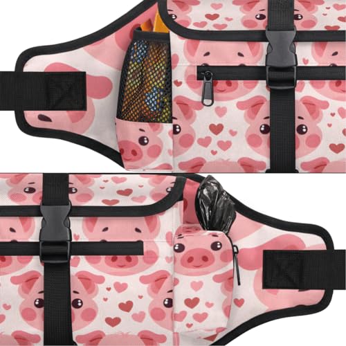 CHdoomuu Bolsas de petisco para cães, cintura estampada com alça ajustável, com cinto para treinamen