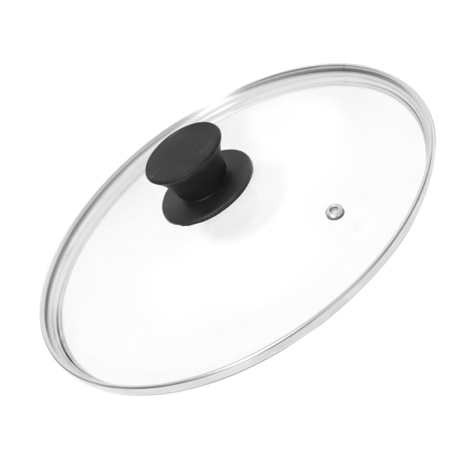 Sharplace Tapa de sartén de 36,7 cm con Borde de Acero Inoxidable, Tapa Universal para ollas, de Repuesto para Wok, Mango Negro