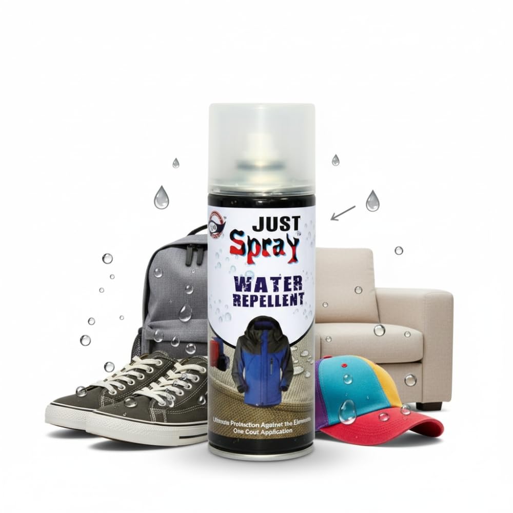 just spray Fabric Water Shield water repellent Fabric Protector protects tarps, boots, apparel WaterProof coating for Cloths, Shoes, Bags, Sofa, Chairs etc Spray Paint 400 ml water repllent-image-44