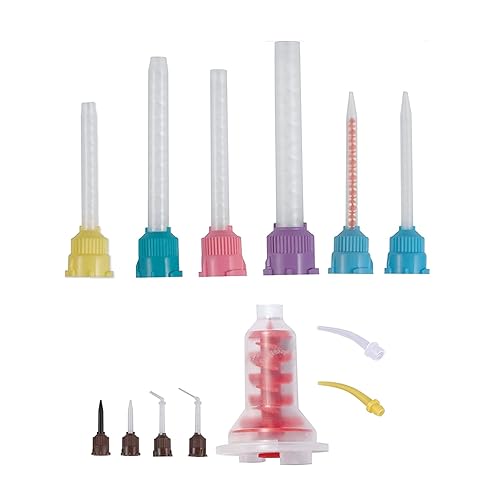 Miniatura 5 de 50 puntas dentales intraorales para materiales de odontología, tubos de mezcla de caucho de silicona desechables para laboratorio - REDBLUE
