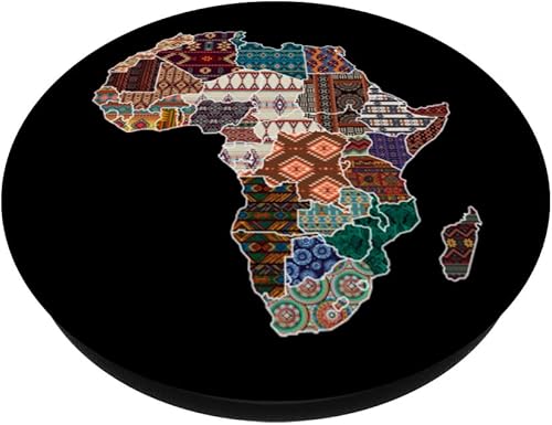 Miniatura 2 de Africa Map  African Pattern Pride Traditional Ethnic Print PopSockets Standard PopGrip
