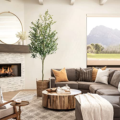 Findosom Artificial Olive Tree, 6Ft Tall Faux Plants Indoor, Large Fake Silk Tree With Natural Wood Trunk And Realistic Fruit For Modern Home Office Living Room Porch Balcony Decoration #TOP1