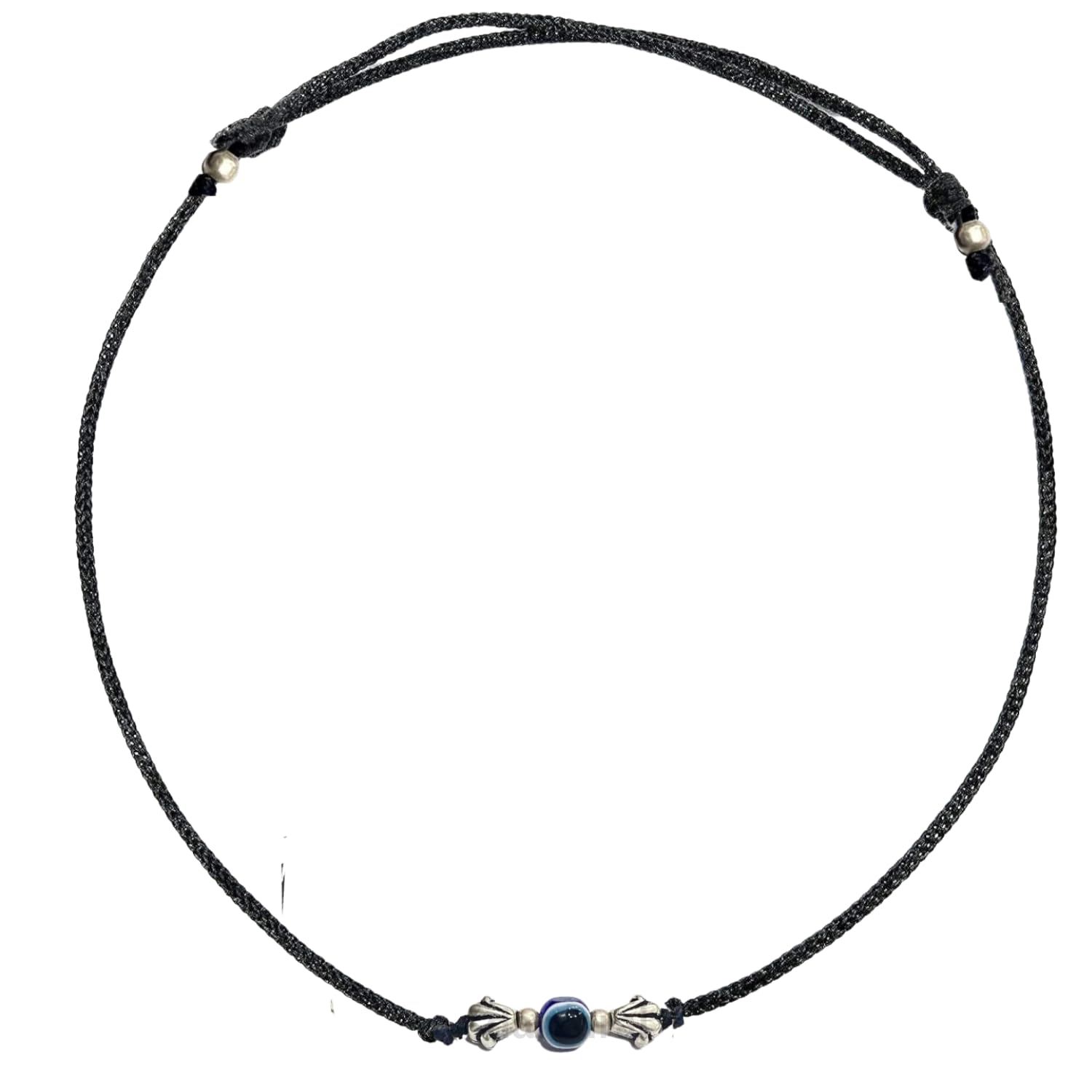 DARSHRAJ 925 Sterling Silver Tai-Knot With Evil Eye Black Thread Anklet For Girls|Women|Baby Girls (B08KF1DFVX) Amazon Price History, Amazon Price Tracker