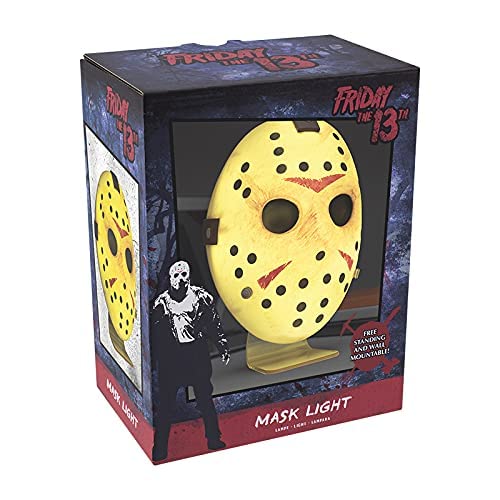 Luz máscara Jason Friday the 13th - Producto oficial, luz independiente o montada en pared para fans de películas de terror, decoración espeluznante, 22cm, batería o USB - imagen 5