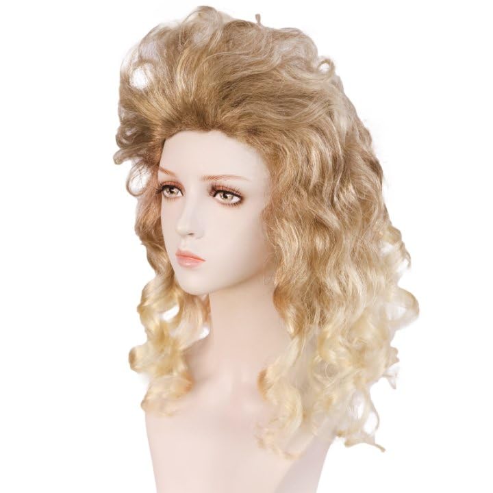 BEKIDER (+1 Hair Cap) Blonde Wig Curly 70s 80s Wigs Women Long Blonde Wavy Wigs 80s Costume Dirty Blond Synthetic Hair for Themed Party Carnival Outfit Fancy Dress Wig - Image 3