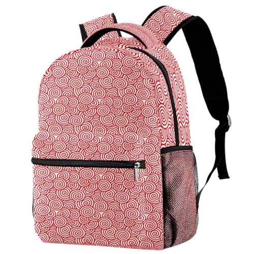 Sac à dos motif moire rouge et multicolore au design original