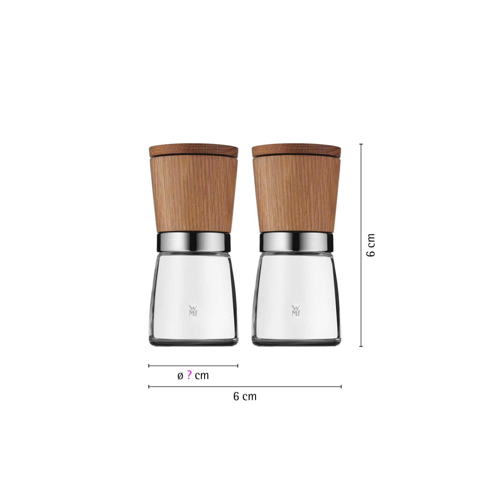 WMF Ceramill Nature Salz und Pfeffermühle Set 2-teilig, Gewürzmühle holz, unbefüllt, für Salz, Pfeffer, Chilli, Salzmühle, Pfeffermühle Holz, Grinder, Keramikmahlwerk