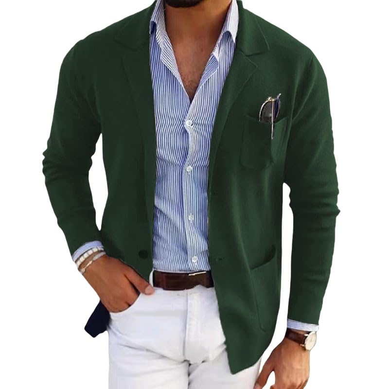 Herren Strickblazer - Lässiger Pullover-Blazer Im Vintage-Look | Schmale Passform