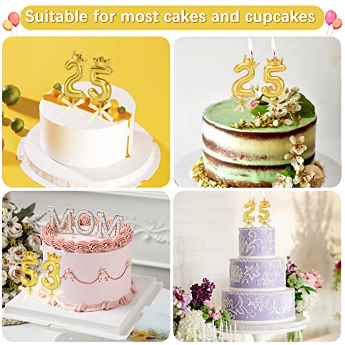 Candele di Compleanno Numero,Glitter Candele per