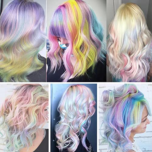 Lskjmo Light Green&Light Pink&Light Purple&Light Blue&Sky Blue&Fluorescence Wig Pieces Colorful Party Highlights Clip In Coloured Hair Extensions Multicolors Straight Synthetic Hairpieces For Girls #TOP4