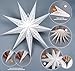 HOUSM 23.6inch Large Moroccan Paper Star Lanterns with 9-Pointed White Shade and LED Fairy Lights for Christmas, Weddings, Parties