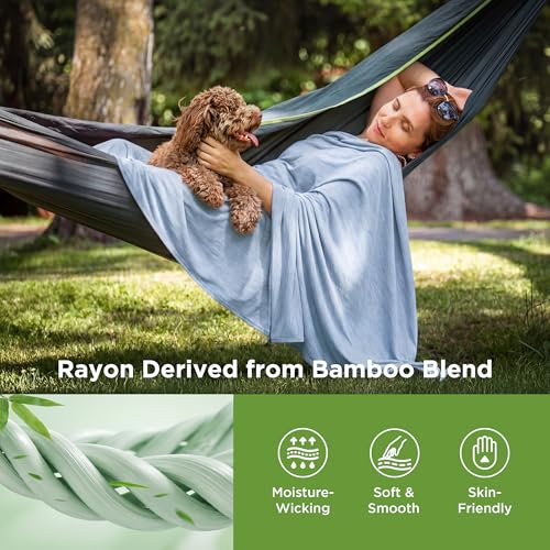 Image of Bedsure Blue Cooling Blanket for Hot Sleepers - Summer Cold Throw Blanket for Bed, Arc-Chill Lightweight Summer Bedding, Cool Thin Ice Cold Cooled Throws with Rayon Derived from Bamboo, 50x70