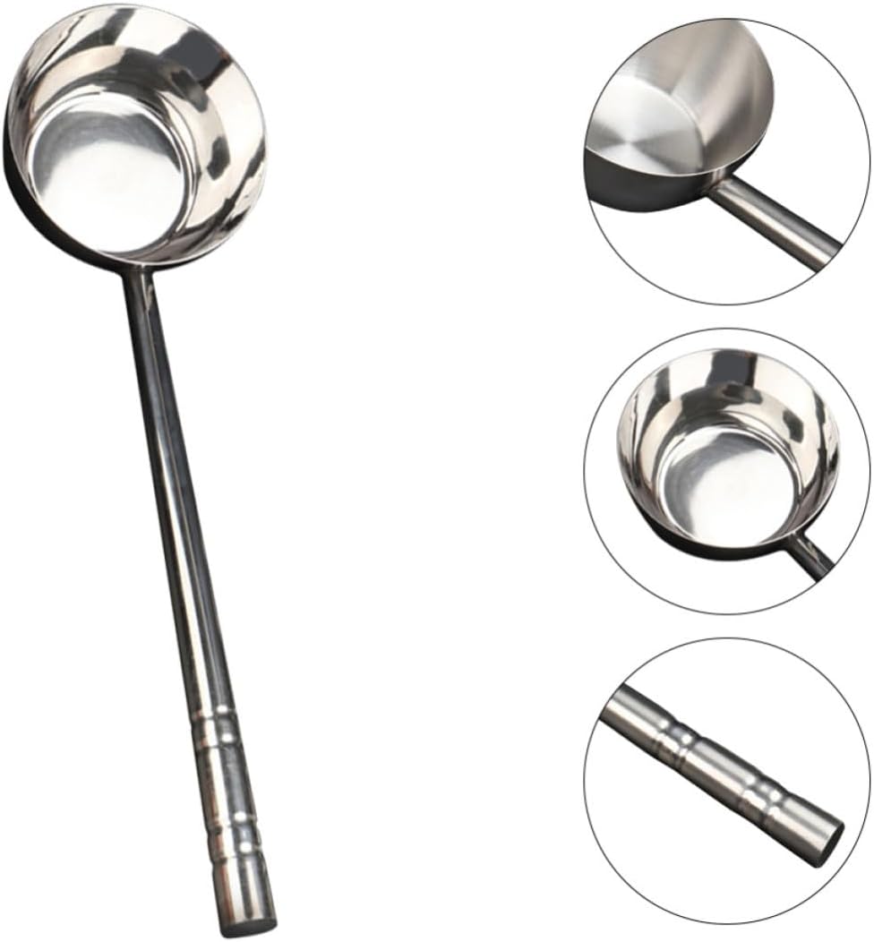 Stainless Steel Water Ladle with Long Handle Large Capacity Multipurpose Water Spoon for Home and Kitchen Use Simple Stylish Design