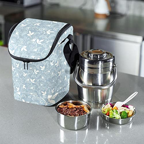 Lonchera pequeña reutilizable floral que soluciona el transporte de comida 7
