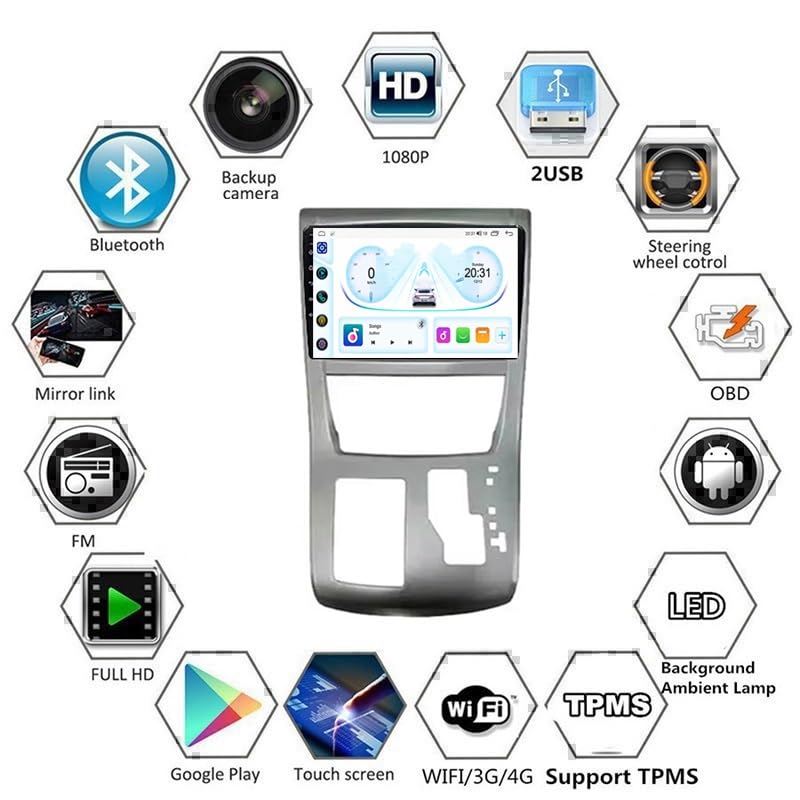 Radio Car Play con pantalla táctil de 9" para Alphard 20 Series Vellfire con Android Auto 4G 4
