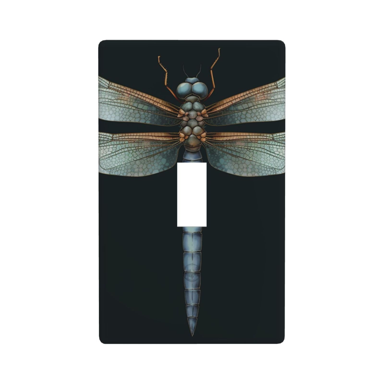 Dragonfly Wall Plate, 1-Gang Decorative Light Switch Covers, Unbreakable Polycarbonate Faceplates Outlet Cover Electrical Receptacle Plug Covers Standard Size, Screws Included