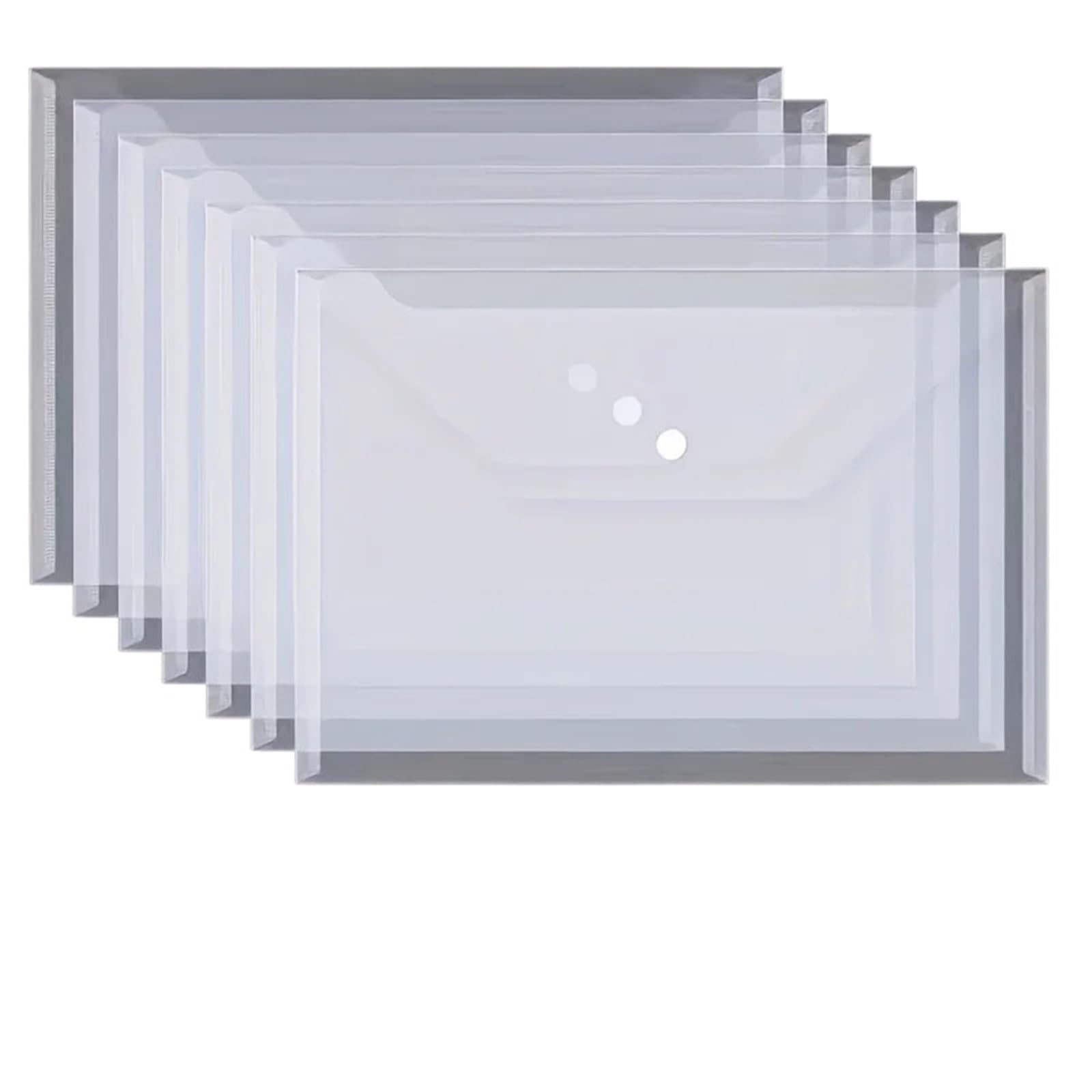Przezroczysty folder z tworzywa sztucznego, 20 sztuk wielokolorowych przezroczystych wielokrotnego użytku. Plastikowa teczka na koperty z guzikami(Blu)