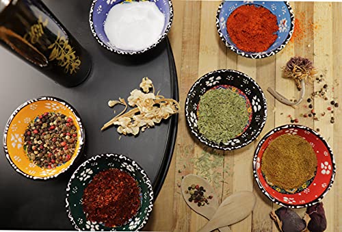 Canarels Unique Handmade Ceramic Pinch Bowl Set Of 6, Multicolor Versatile Decorative Charcuterie Bowls #TOP1