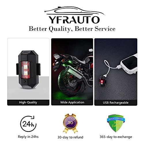 Yfrauto Led Anti-Collision Strobe Lights Rechargeable Rgb Aircraft Night Flying Light Mini High Brightness Emergency Tail Lighting For Drones Motorcycle Rc Boat E-Bike Cars Trucks 4Pcs #TOP6