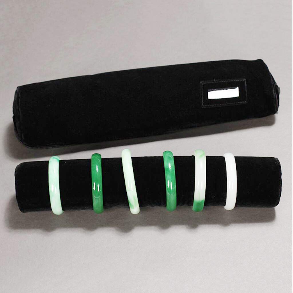Fenteer Borsa Da Viaggio Portatile In Velluto Di Lusso Per Gioielli Rotoli Porta Bracciali - Nero