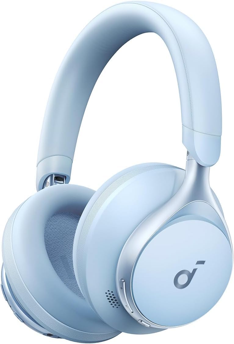 soundcore by Anker, Space One - Adaptive Active Noise Cancelling Headphones, Enhanced Human Voice Reduction, 40H ANC Playtime, LDAC Hi-Res Wireless Audio, Comfortable Fit, Bluetooth 5.3(Renewed)