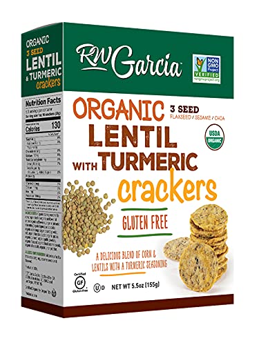 RW Garcia Organic Lentil & Turmeric Crackers, Gluten Free, 5.5oz