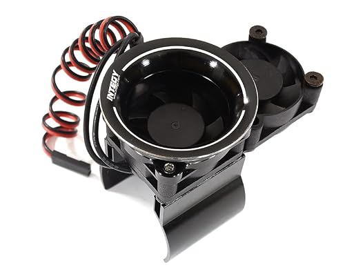 Thermo Controlled Twin 30x30mm Fan w/Intake Ram Funnel for 36mm Motor, 1/10 RC
