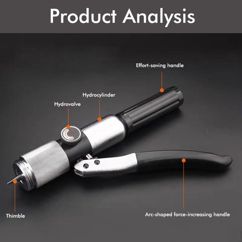Expansor de tubo hidráulico de 10 a 42 mm, herramienta manual de expansión de tubería de cobre para fontanería de refrigeración HVAC, kit de ensanchamiento de acero de aleación resistente, color negro