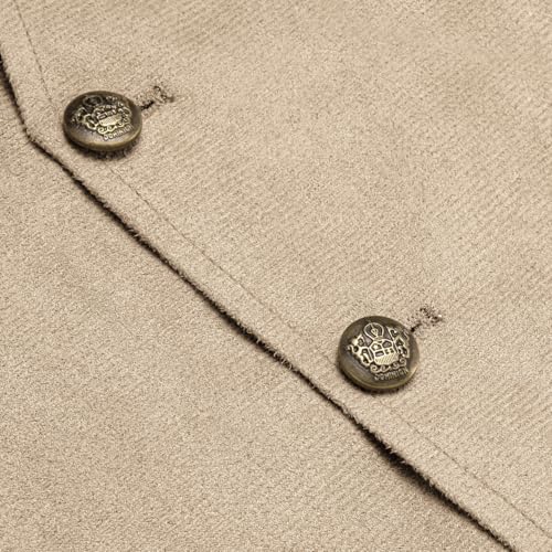 Hi-Tie Men's Suede Leather Vest Western Cowboy Vest Slim Fit Sleeveless V Neck Waistcoat Casual4