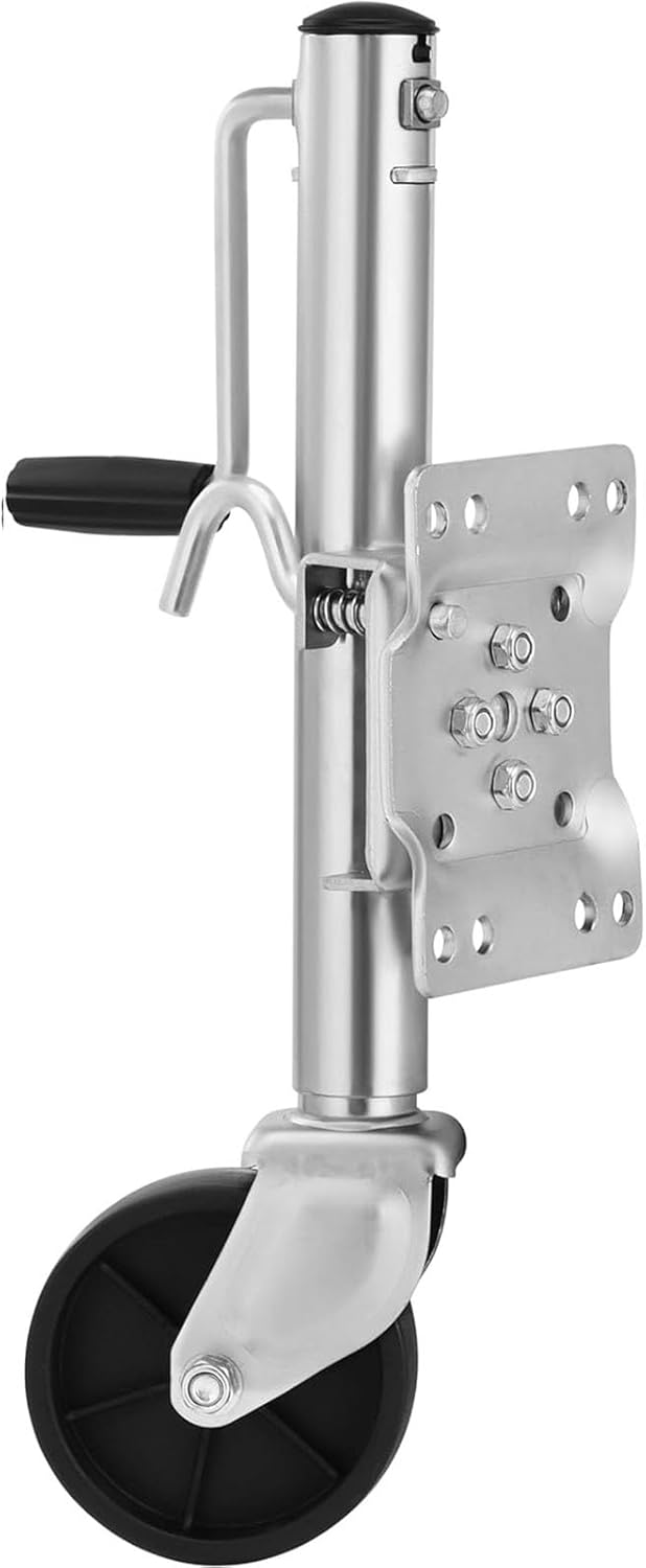 Heavy Duty Marine Swivel Trailer Jack - Jockey Wheel Trailer Stand Kit, Automatic Horse Racing Wheel, with 15cm Vertical Load 450Kg, 25.4cm Vertical Travel, for Boat(