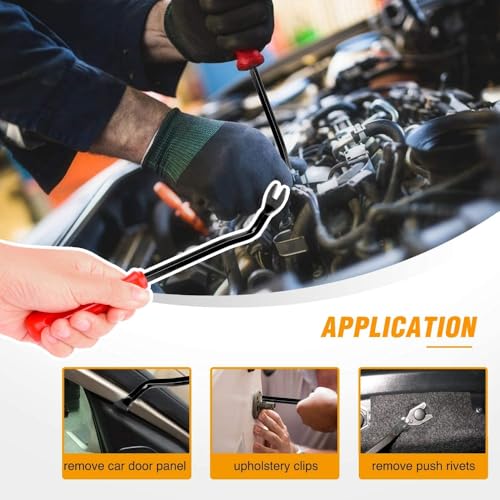 Image of Car Clips And Plastic Rivets Kit, 120 Clips, 6 Sizes | Black Push Retainer Clips With 5 Fastener Removers For Compatible Bumpers, Fenders, Door Trims And Splash Guards