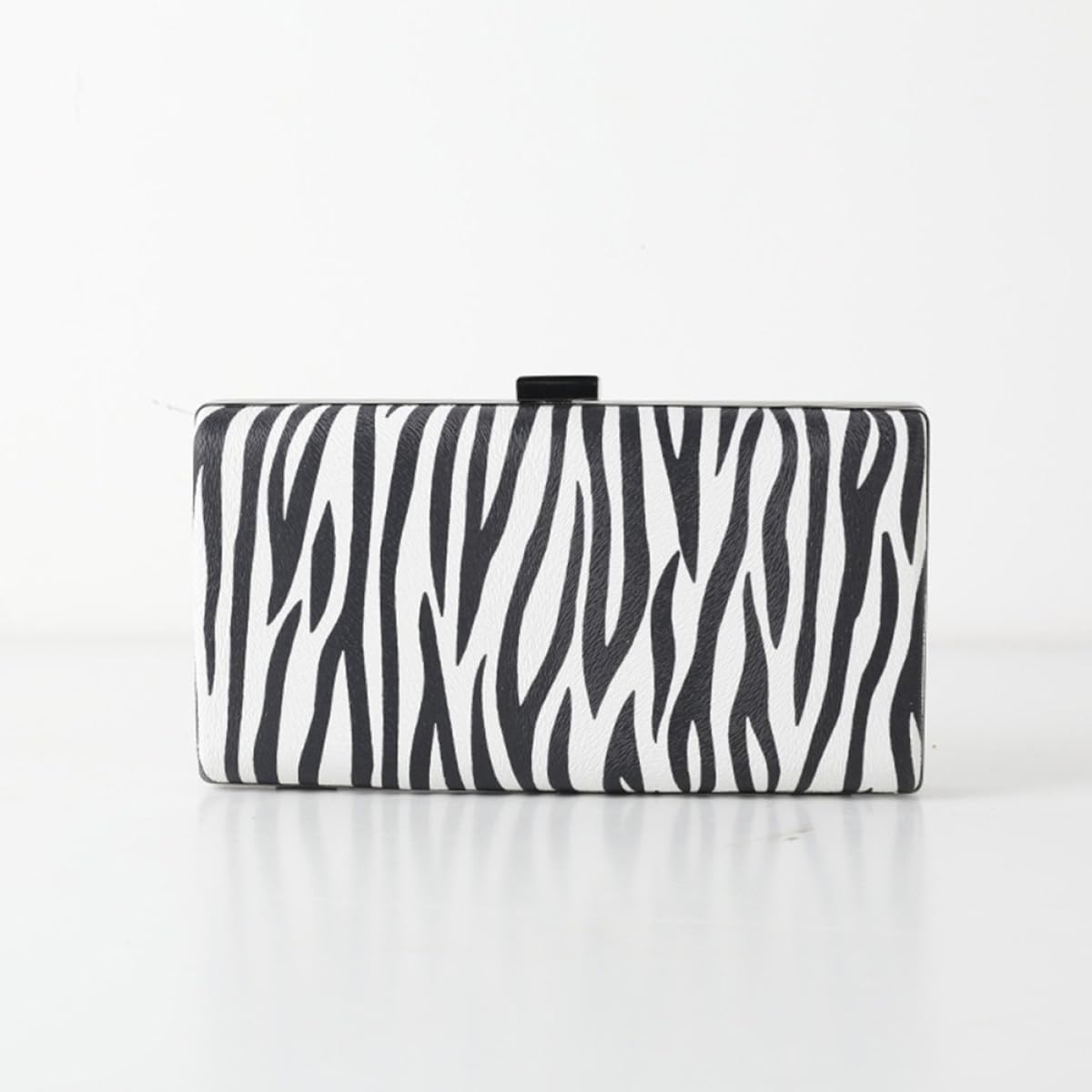 HOMSFOU Bolso de Mano de Noche para Mujer Estampado de Cebra en Tonos Claros, Bolso Cartera Ligero de Pu, Cierre Seguro Hebilla, Adecuado para Fiestas, Cenas y Eventos Sociales